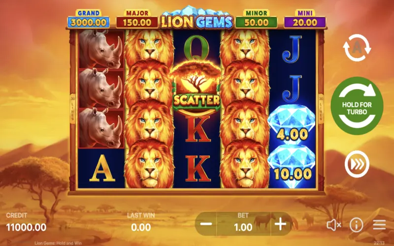 Lion Gems: Hold and Win